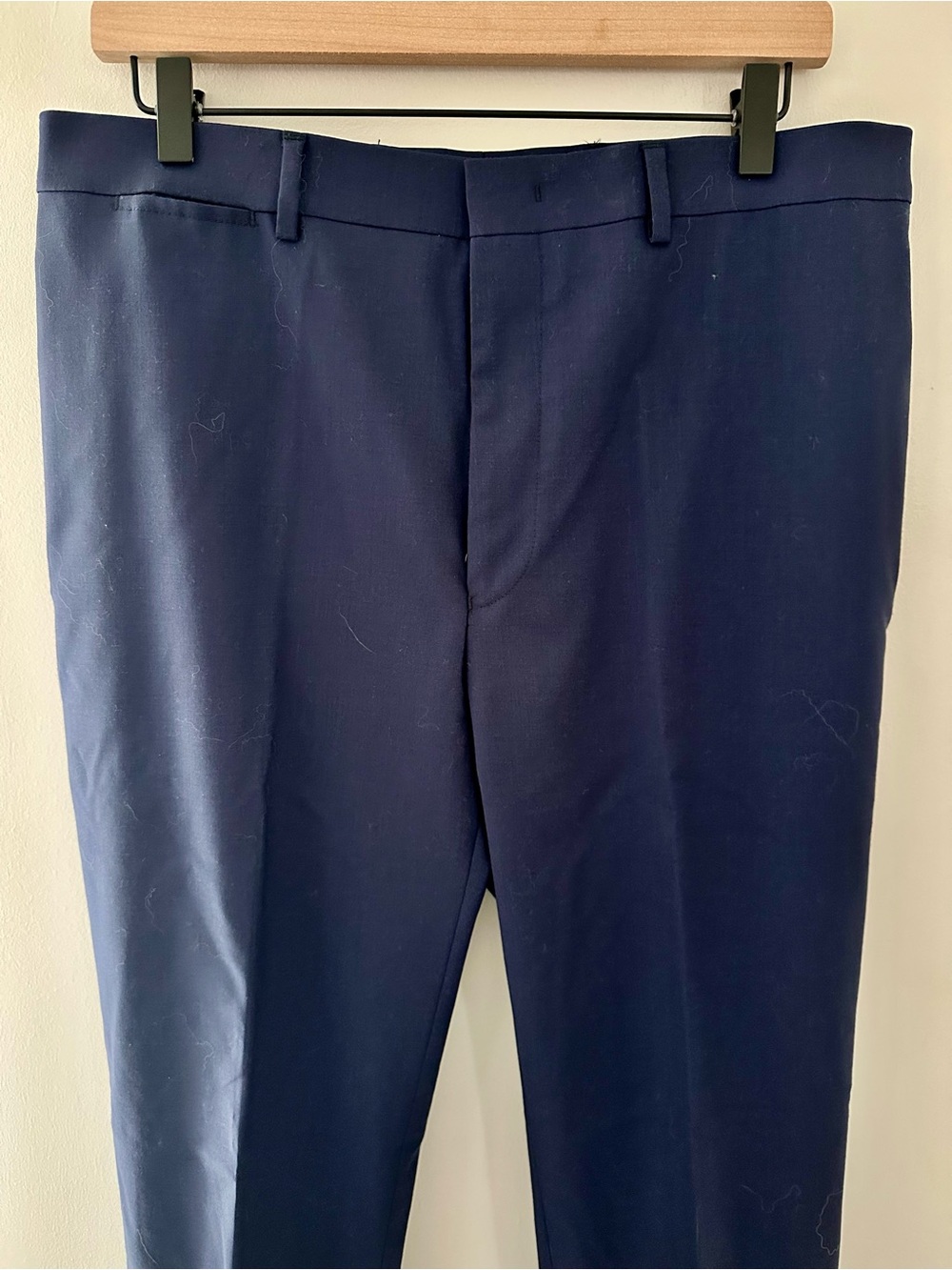 Ralph Lauren Men’s Navy Flat-Front Slim Fit Dress Pants 100% Wool 34x32 - Picture 11 of 11